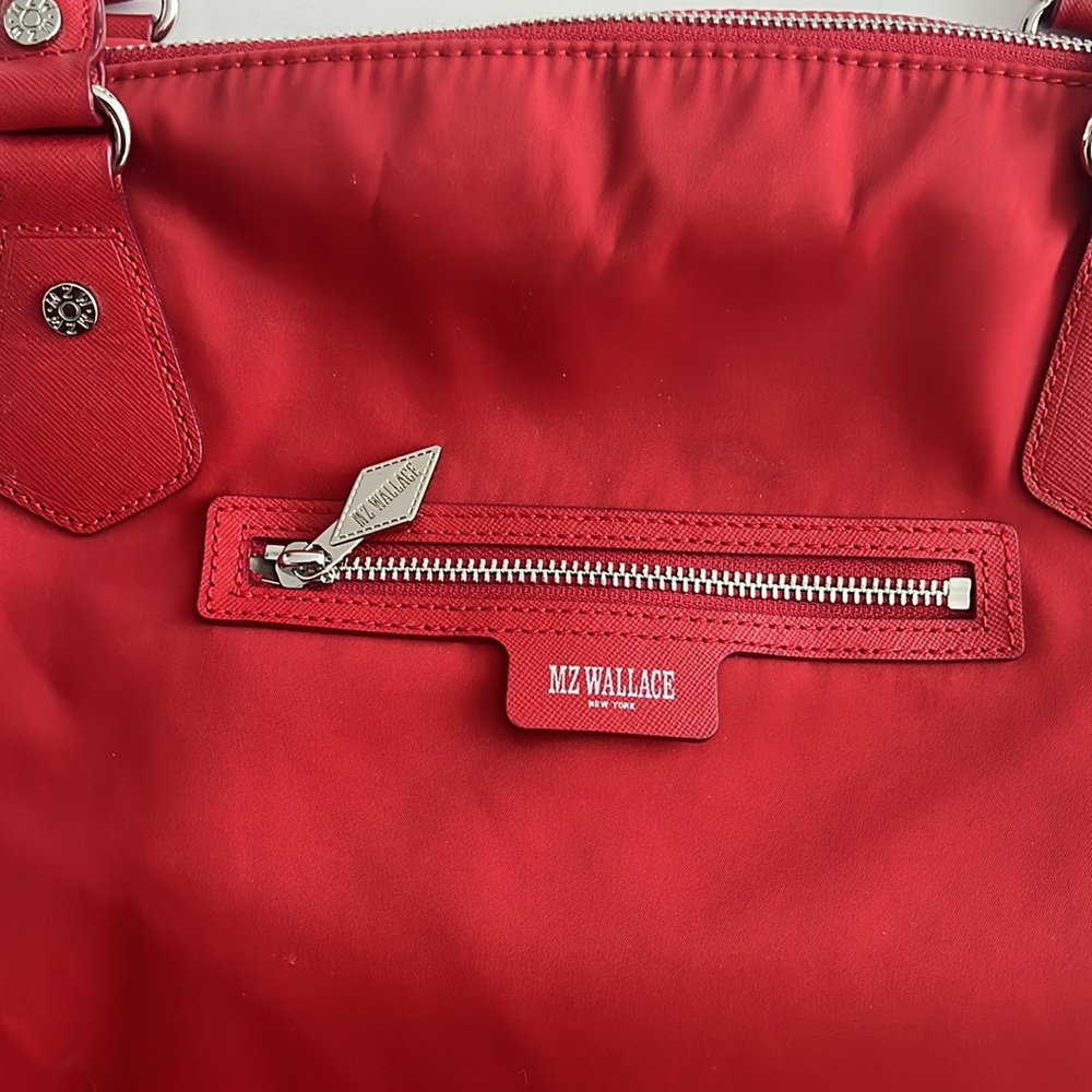 MZ Wallace Chelsea Red Tote With Pouch And Crossbody Strap - Picture 2 of 16